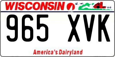 WI license plate 965XVK