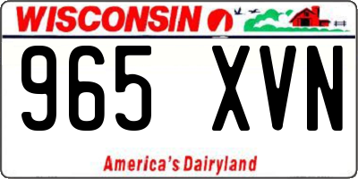 WI license plate 965XVN