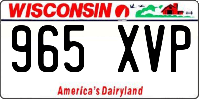 WI license plate 965XVP