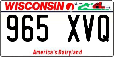 WI license plate 965XVQ