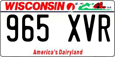 WI license plate 965XVR
