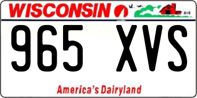 WI license plate 965XVS