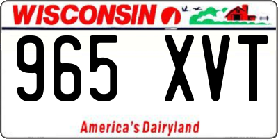 WI license plate 965XVT