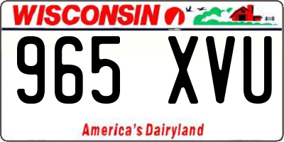WI license plate 965XVU