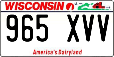 WI license plate 965XVV