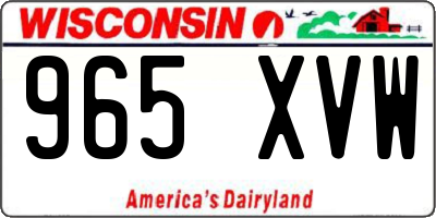 WI license plate 965XVW