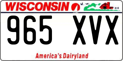 WI license plate 965XVX