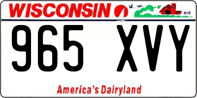 WI license plate 965XVY
