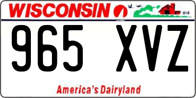 WI license plate 965XVZ