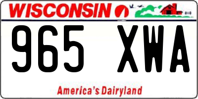 WI license plate 965XWA