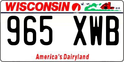 WI license plate 965XWB