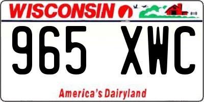 WI license plate 965XWC