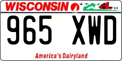 WI license plate 965XWD