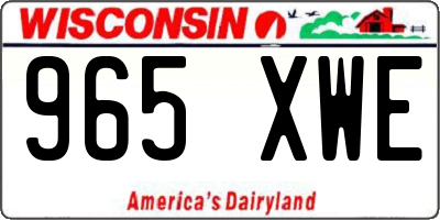 WI license plate 965XWE