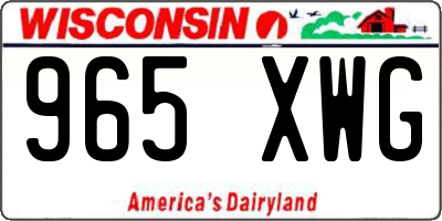 WI license plate 965XWG