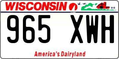 WI license plate 965XWH