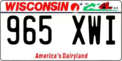 WI license plate 965XWI