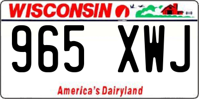WI license plate 965XWJ