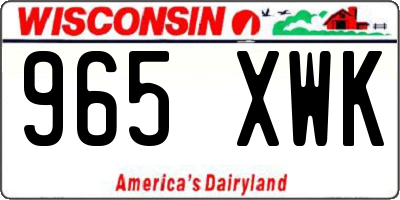WI license plate 965XWK
