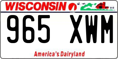 WI license plate 965XWM
