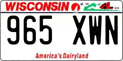 WI license plate 965XWN