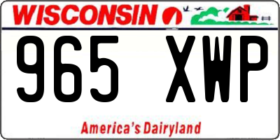 WI license plate 965XWP