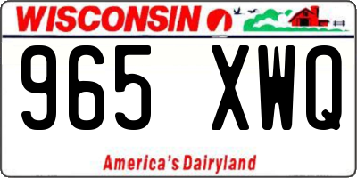 WI license plate 965XWQ