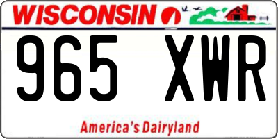 WI license plate 965XWR