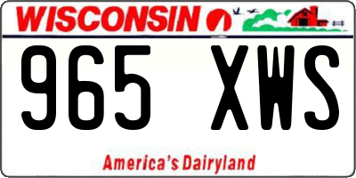 WI license plate 965XWS