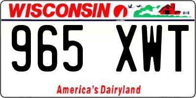 WI license plate 965XWT