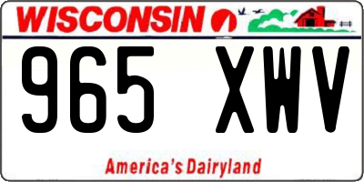 WI license plate 965XWV