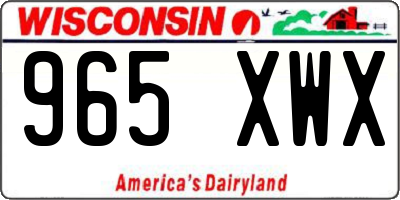 WI license plate 965XWX