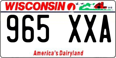 WI license plate 965XXA