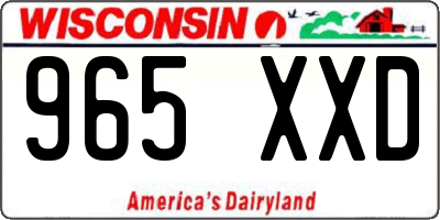 WI license plate 965XXD