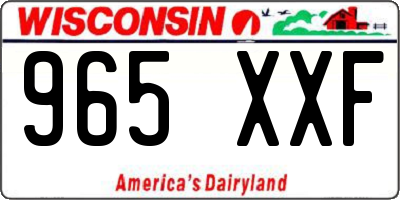 WI license plate 965XXF