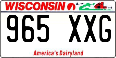 WI license plate 965XXG