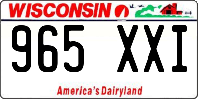 WI license plate 965XXI