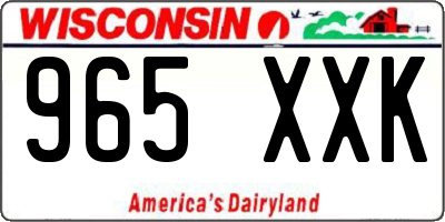 WI license plate 965XXK