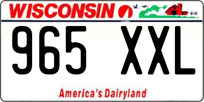 WI license plate 965XXL