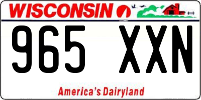 WI license plate 965XXN