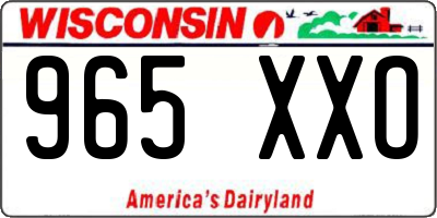 WI license plate 965XXO