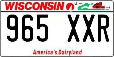 WI license plate 965XXR