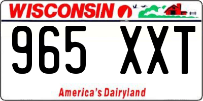 WI license plate 965XXT