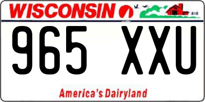 WI license plate 965XXU