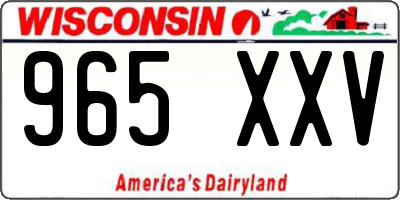 WI license plate 965XXV
