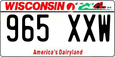 WI license plate 965XXW