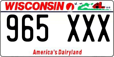 WI license plate 965XXX