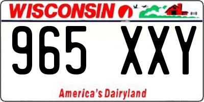 WI license plate 965XXY
