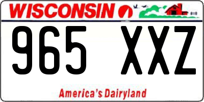 WI license plate 965XXZ