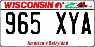 WI license plate 965XYA